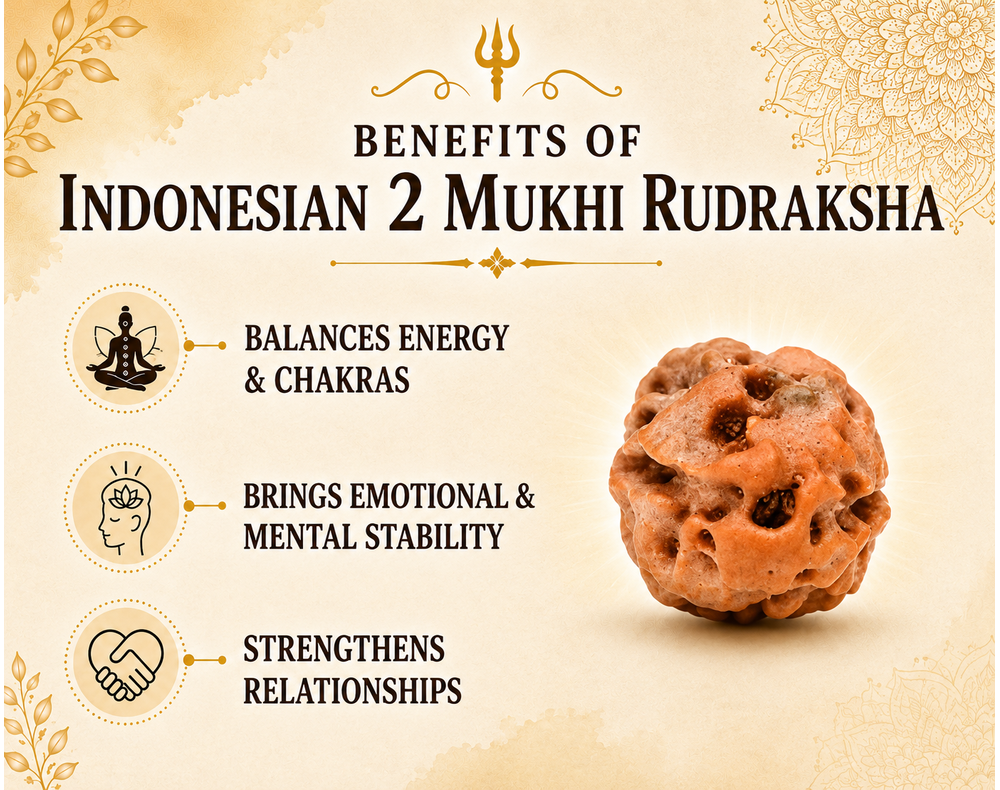 2 Mukhi Rudraksha ( Indonesian  Origin)